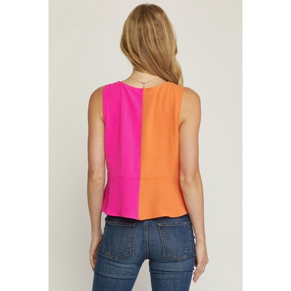 Entro Twist Front Color Block Top - Picture 3 of 6
